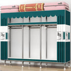 Floral Steel Sliding Door Wardrobe Armoire With Shelves And Rod