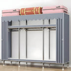 Floral Steel Sliding Door Wardrobe Armoire With Shelves And Rod