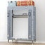 Floral Steel Sliding Door Wardrobe Armoire With Shelves And Rod