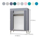 Floral Steel Sliding Door Wardrobe Armoire With Shelves And Rod Dimensions