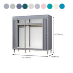 Floral Steel Sliding Door Wardrobe Armoire With Shelves And Rod Dimensions
