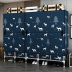 Floral Steel Wardrobe Armoire With Drawers, Shelves And Legs