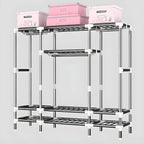 Floral Steel Wardrobe Armoire With Drawers, Shelves And Legs