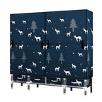 Floral Steel Wardrobe Armoire With Drawers, Shelves And Legs
