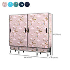 Floral Steel Wardrobe Armoire With Drawers, Shelves And Legs Dimensions
