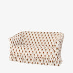 Floral Upholstered Ruffle Skirt Sofa with Curved Arms and Washable Cover