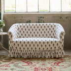 Floral Upholstered Ruffle Skirt Sofa with Curved Arms and Washable Cover Main Product Image