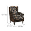 Floral Wingback Chair and Ottoman Set, Vintage Jacquard Accent Lounge Dimensions