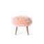 Fluffy Cloud-Form Slipper Stool with Warm Wood Legs for Bedroom Nooks
