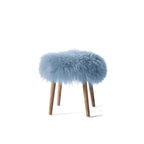 Fluffy Cloud-Form Slipper Stool with Warm Wood Legs for Bedroom Nooks