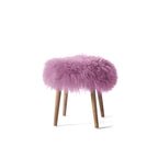 Fluffy Cloud-Form Slipper Stool with Warm Wood Legs for Bedroom Nooks