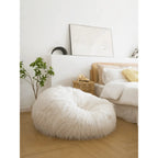 Fluffy Curly Pile Bean Bag Lounge Chair for Creamy Minimalist Spaces