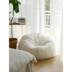 Fluffy Curly Pile Bean Bag Lounge Chair for Creamy Minimalist Spaces