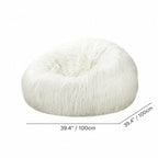 Fluffy Curly Pile Bean Bag Lounge Chair for Creamy Minimalist Spaces