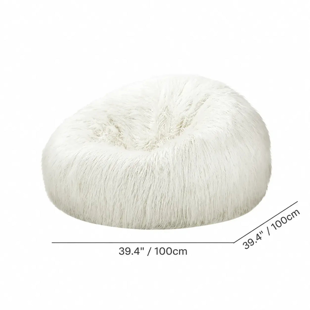 Fluffy Curly Pile Bean Bag Lounge Chair for Creamy Minimalist Spaces