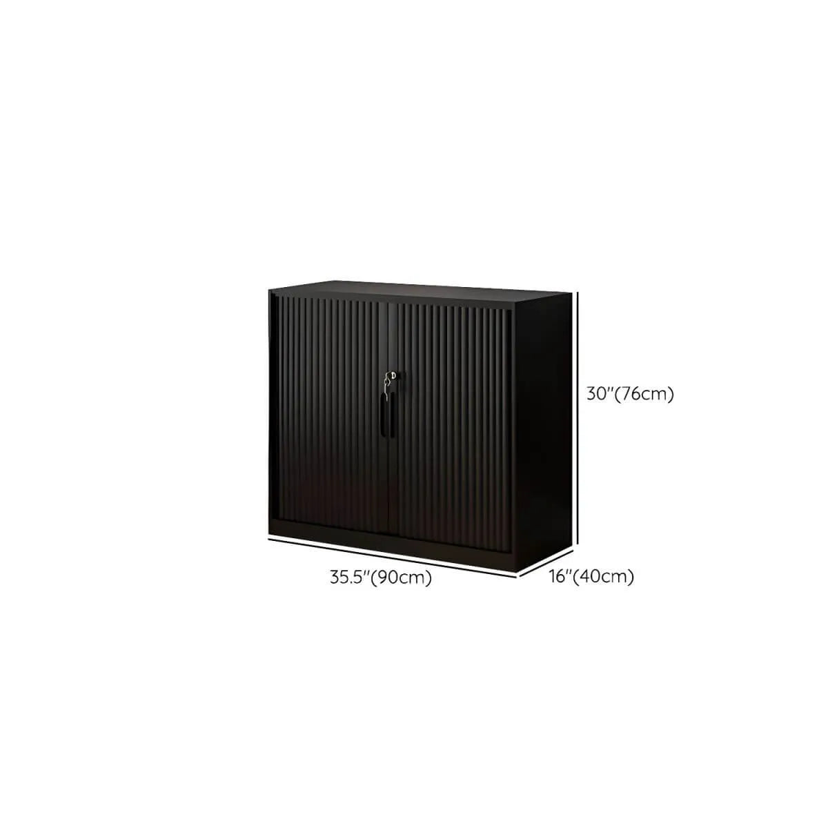 Fluted Two-Tone Steel Lateral Storage Cabinet With Lock Dimensions