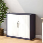 Fluted Two-Tone Steel Lateral Storage Cabinet With Lock Main Product Image