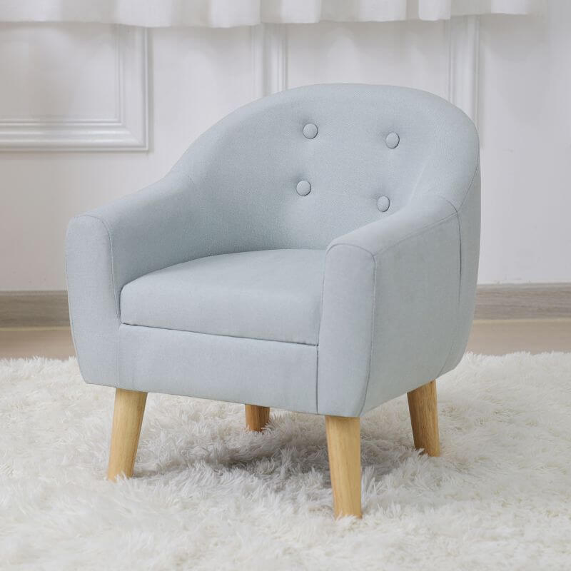 Foam Kids 1-Seater Sofa - Rose Bloom, Sky Blue, Grey, Light Green