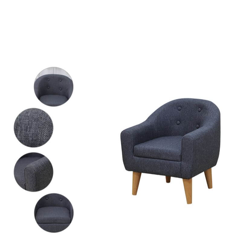 Foam Kids 1-Seater Sofa - Rose Bloom, Sky Blue, Grey, Light Green