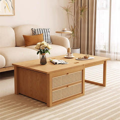 Foldable Expandable Coffee Table with Burly Wood Finish