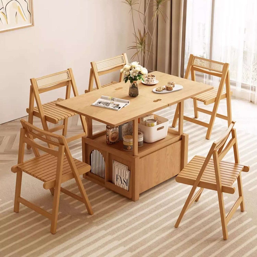 Foldable Expandable Coffee Table with Burly Wood Finish