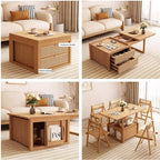 Foldable Expandable Coffee Table with Burly Wood Finish Main Product Image