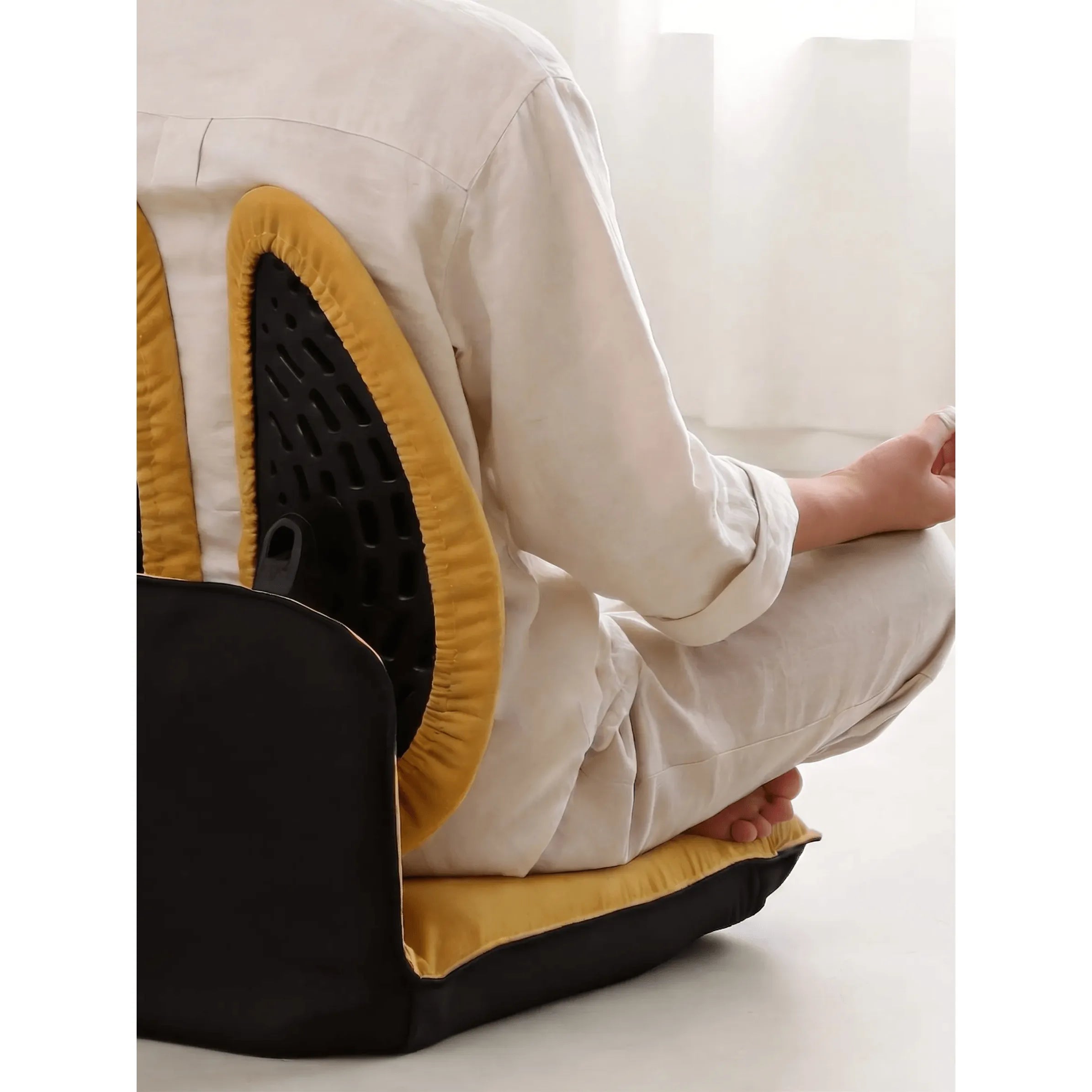 Foldable Floor Meditation Chair With Dual Back Support and 5 Recline Angles