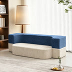 Foldable Kids Sofa With Rounded Plush Form for Reading Nooks