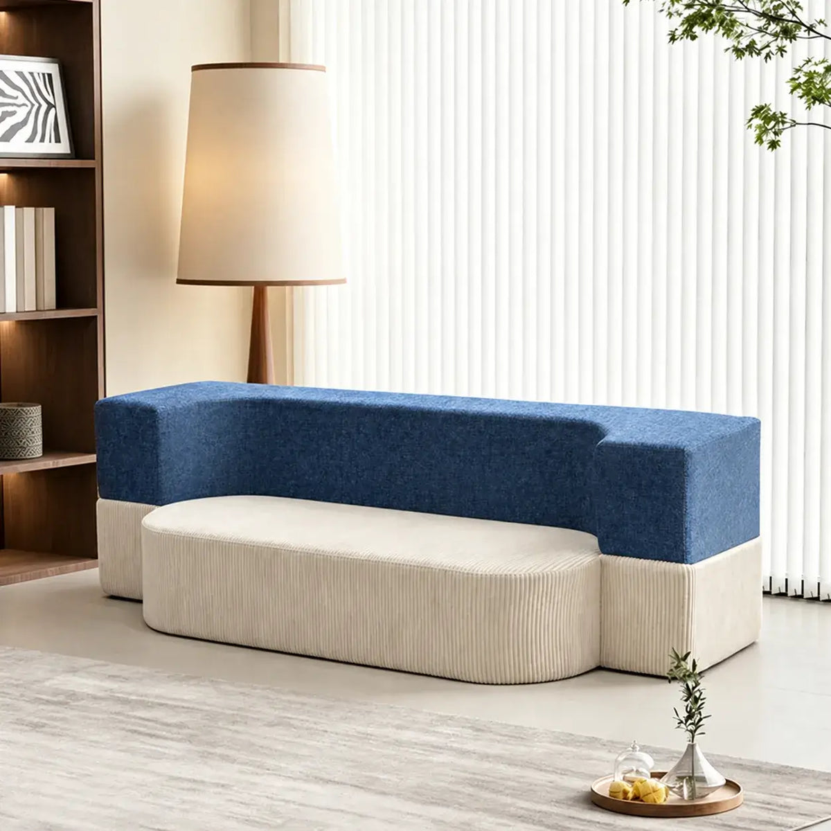 Foldable Kids Sofa With Rounded Plush Form for Reading Nooks
