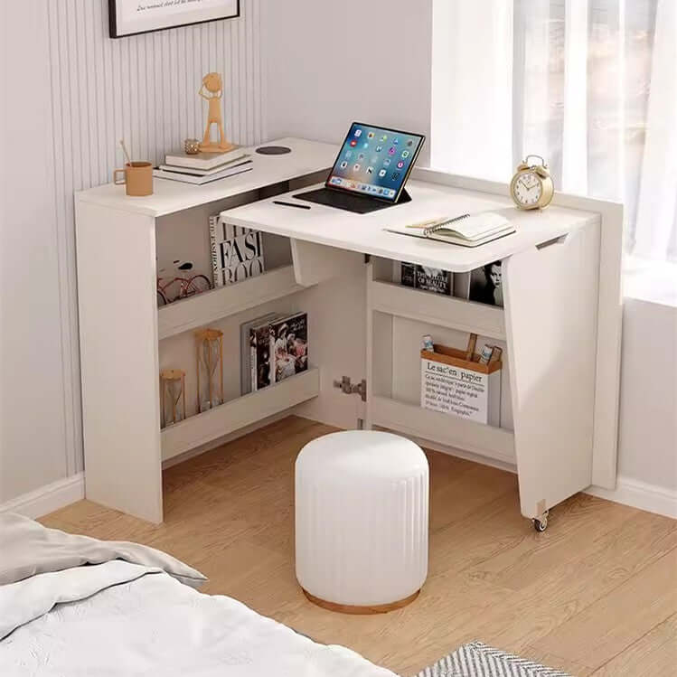Foldable L-Shaped Corner Desk With Cabinet Storage Hauptbild