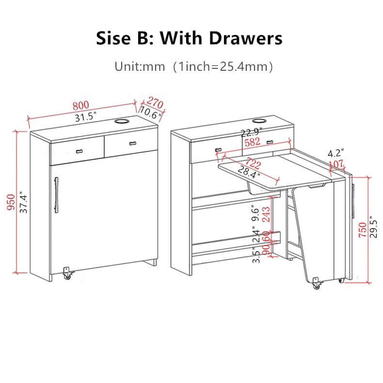 Foldable L-Shaped Corner Desk With Cabinet Storage