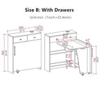 Foldable L-Shaped Corner Desk With Cabinet Storage