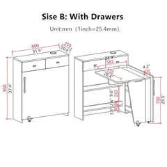 Foldable L-Shaped Corner Desk With Cabinet Storage