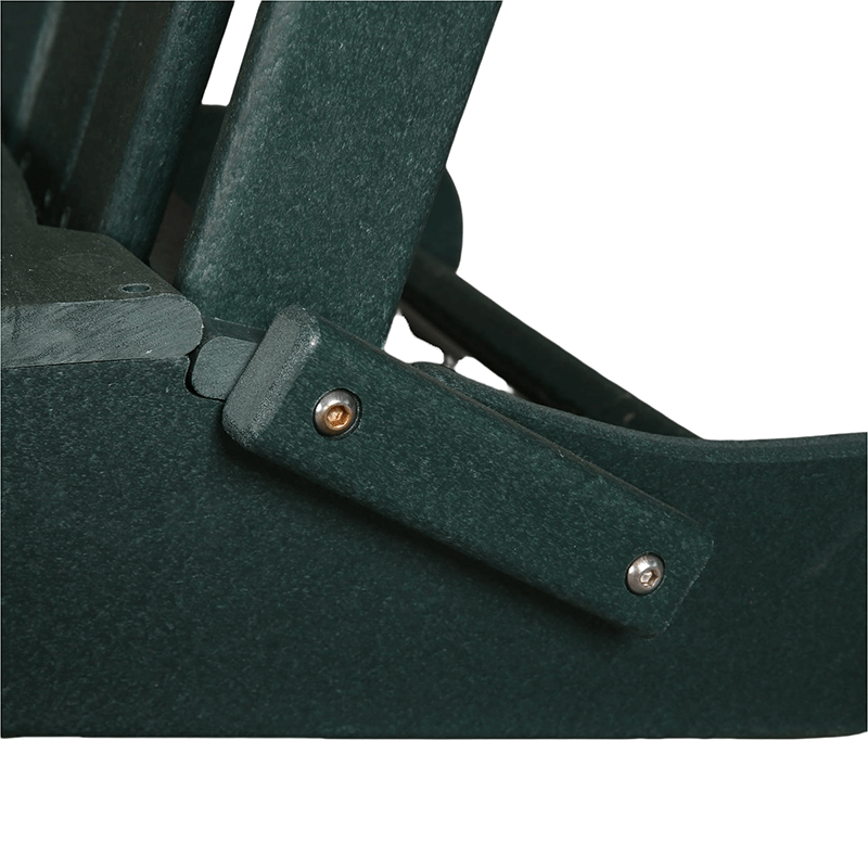 Folding Adirondack Chair, HDPE Material, Dark Green