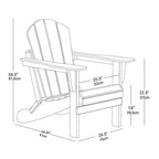 Folding Adirondack Chair, HDPE Material, Dark Green
