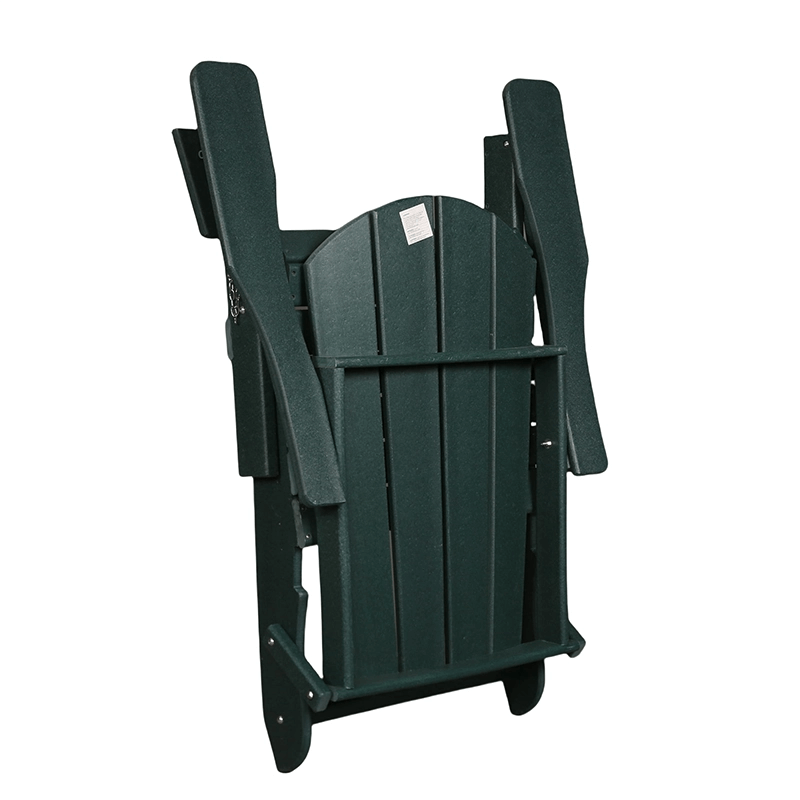 Folding Adirondack Chair, HDPE Material, Dark Green