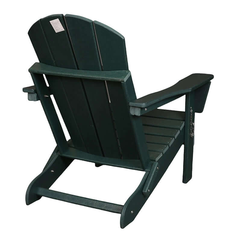 Folding Adirondack Chair, HDPE Material, Dark Green