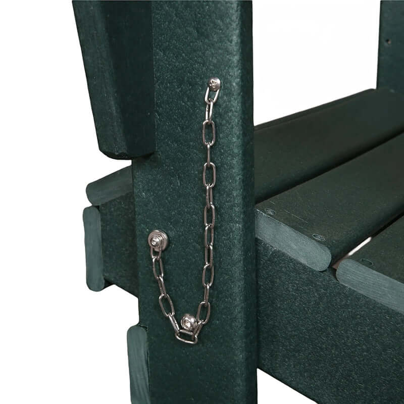 Folding Adirondack Chair, HDPE Material, Dark Green