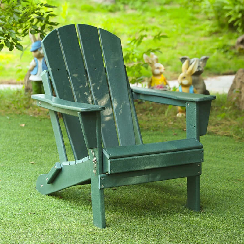 Folding Adirondack Chair, HDPE Material, Dark Green Main Product Image メイン画像