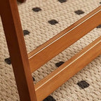 Folding Cane Back Wood Bar Stool Series With Upholstered Seat