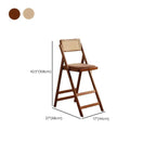 Folding Cane Back Wood Bar Stool Series With Upholstered Seat