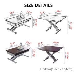 Folding Sintered Stone Coffee Table With Drawers
