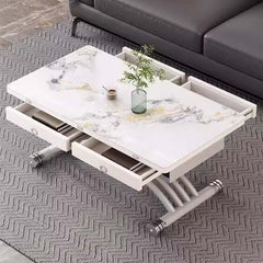 Folding Sintered Stone Coffee Table With Drawers