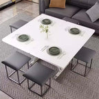 Folding Sintered Stone Coffee Table With Drawers