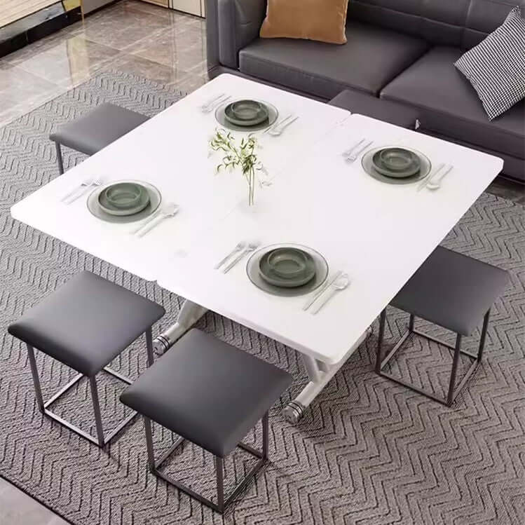 Folding Sintered Stone Coffee Table With Drawers