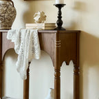 French Arch Solid Wood Console Table with Tiered Display Shelf