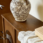 French Arch Solid Wood Console Table with Tiered Display Shelf