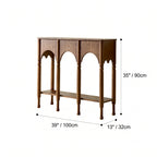French Arch Solid Wood Console Table with Tiered Display Shelf Dimensions