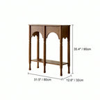 French Arch Solid Wood Console Table with Tiered Display Shelf Dimensions