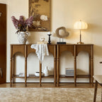 French Arch Solid Wood Console Table with Tiered Display Shelf Main Product Image